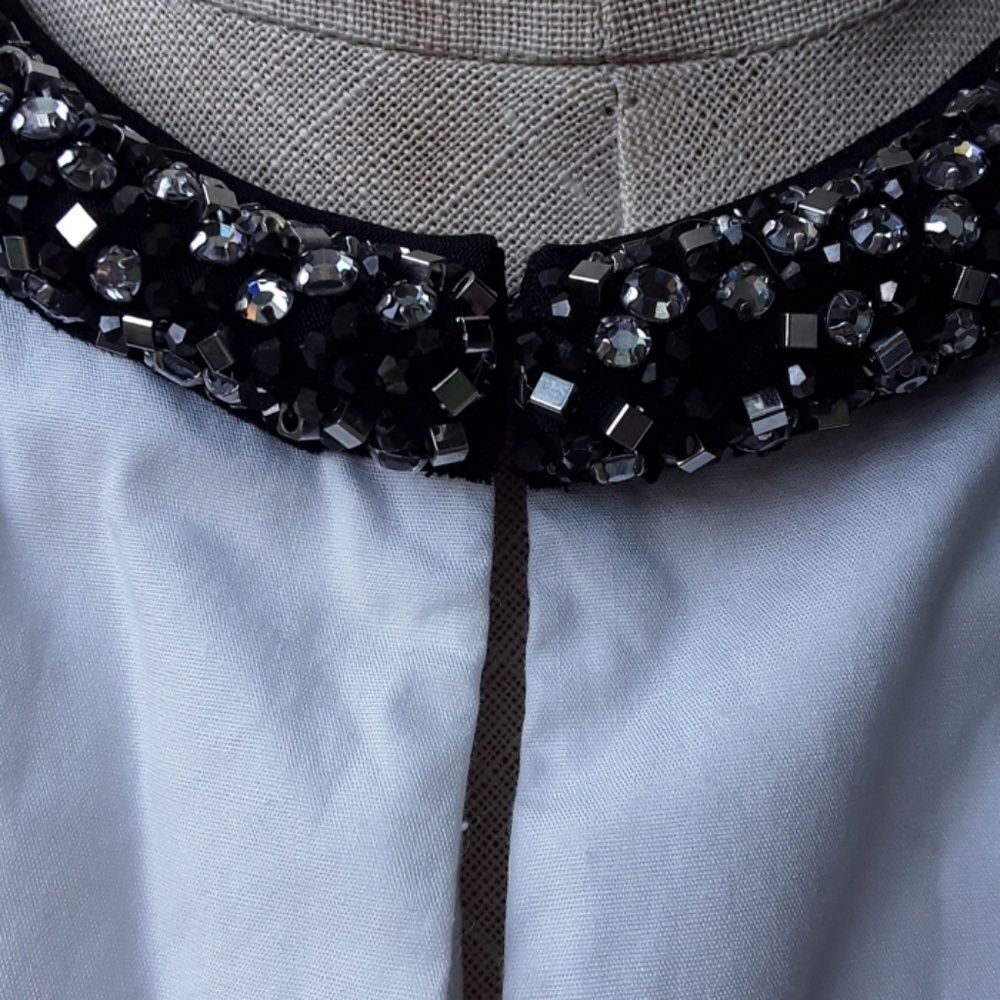 Phillip Lim white top shirt beaded black collar - Picture 7 of 10